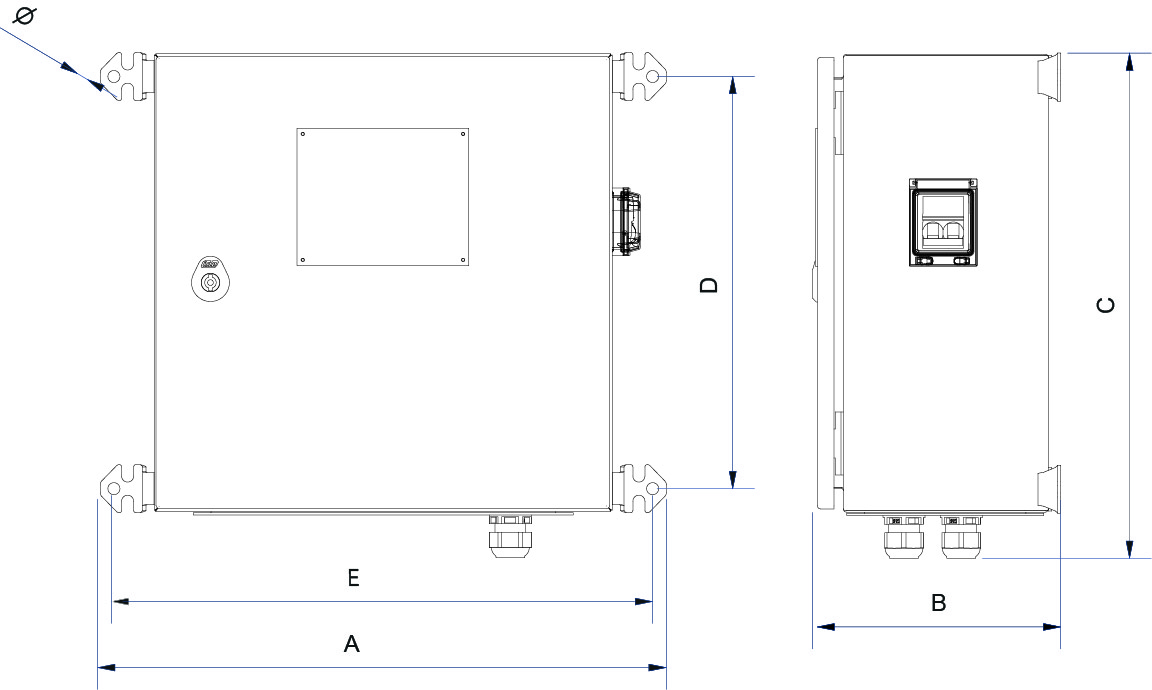 Plano de Single-phase bidirectional voltage regulators REGM Series. 8000 VA Rating