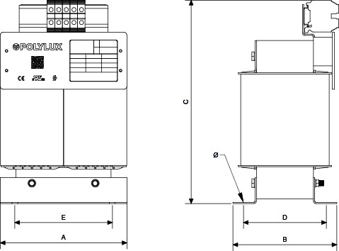 Plano de Single-phase isolation transformers with low inrush (<=5In). 2.5 kVA Rating