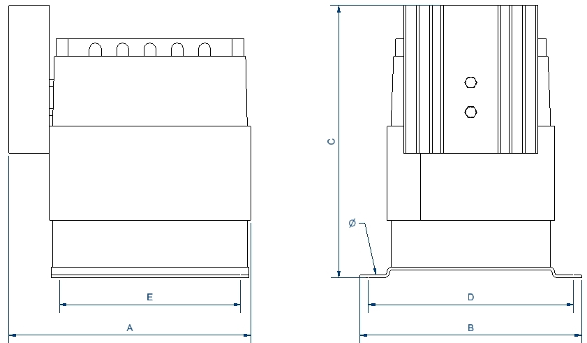 Plano de Transformateurs redresseurs monophasés. Série TR - Polylux. Puissance de 16 Adc