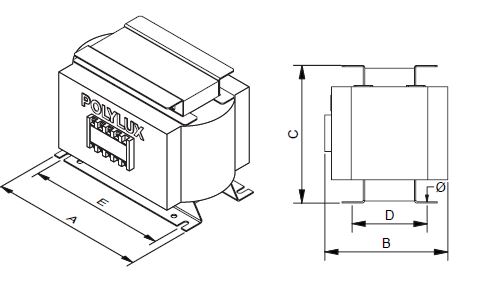 Plano de Inductancias filtrado armónicos trifásico. Series RTL. Intensidad nominal de 125 A